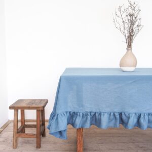 Blue Tablecloth With Frill